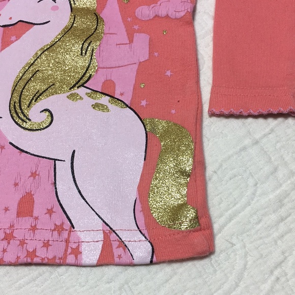 12m (5/$20) Peachy Sparkly Unicorn Top by Carter’s - Picture 2 of 8